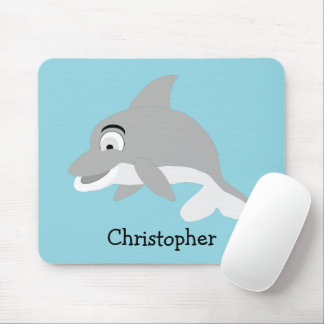 Graues Delfin-Design Mousepad