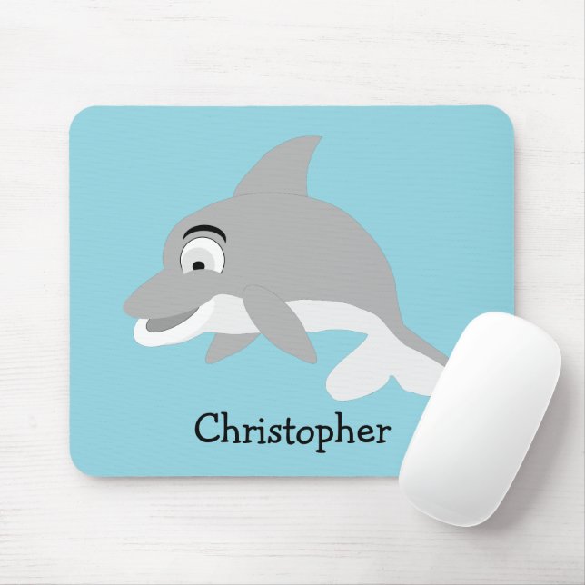 Graues Delfin-Design Mousepad (Mit Mouse)