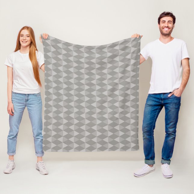Graues Diamantmuster Fleecedecke (Beispiel)