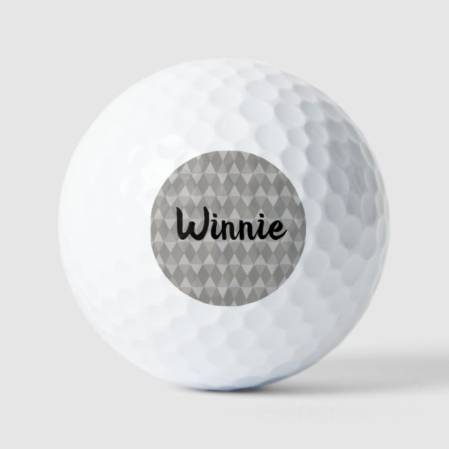 Graues Diamantmuster Golfball (Vorderseite)
