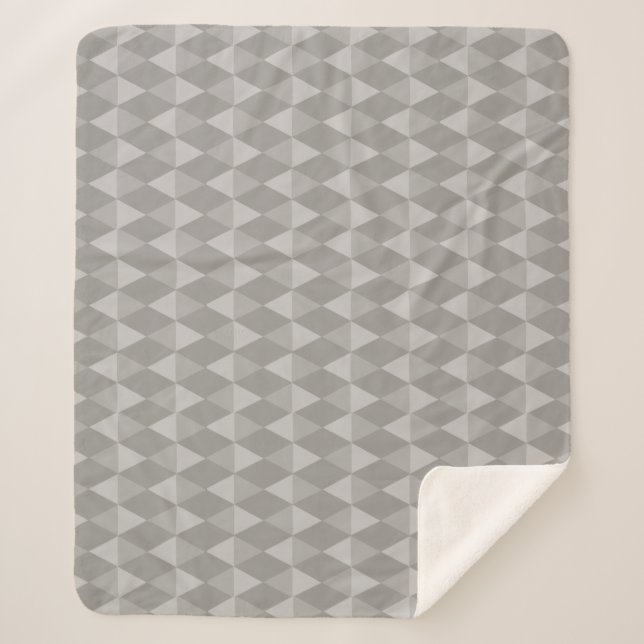 Graues Diamantmuster Sherpadecke (Vorderseite)