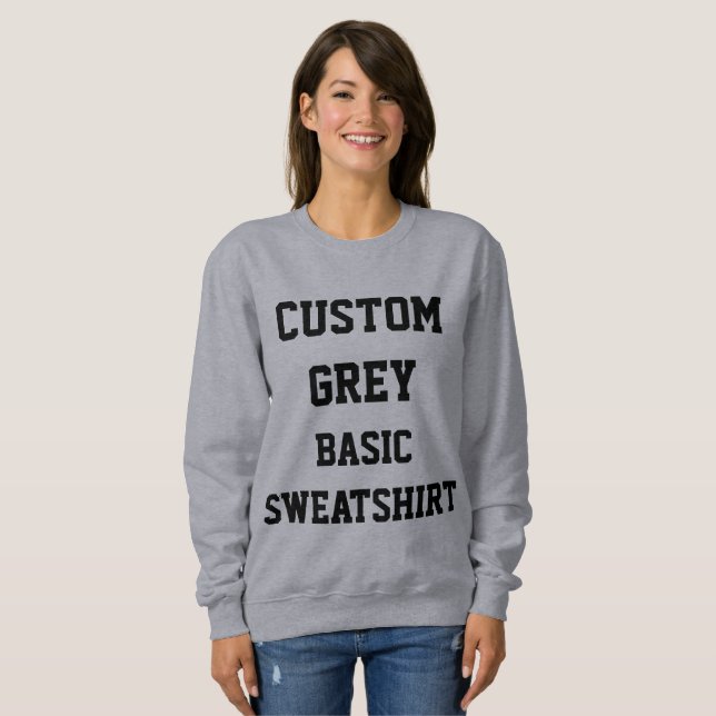 GRAUES die BASIC-SWEATSHIRT der kundenspezifischen Sweatshirt (Vorne ganz)