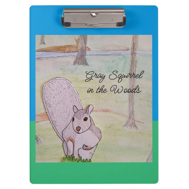 Graues Eichhörnchen im Wald Klemmbrett (Vorderseite)