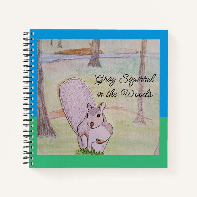 Graues Eichhörnchen im Wald Notizbuch (Vorderseite)