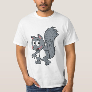 Graues Eichhörnchen-Wellenartig bewegen T-Shirt