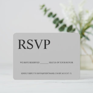 Graues einfaches Business-Event-Logo reserviert Si RSVP Karte