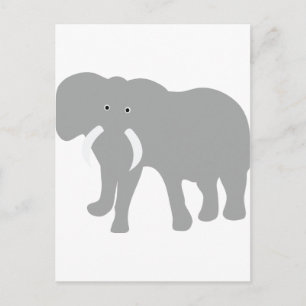 Graues Elefant-Comic Postkarte