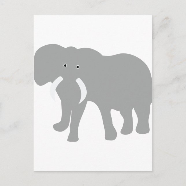 Graues Elefant-Comic Postkarte (Vorderseite)