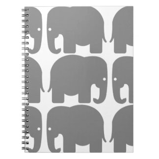 Graues Elefant-Silhouette-Notizbuch Notizblock