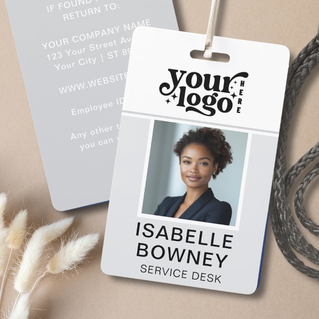 Graues Employee Foto ID Company Security Abzeichen Ausweis (Grey Employee Photo ID Company Security Badge)