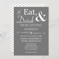 Graues Essen Drink Lässige Hochzeit verheiratet