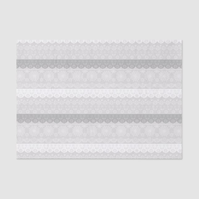 Graues Eyelet-Spitzen-Tissue Paper Seidenpapier (Vorderseite)