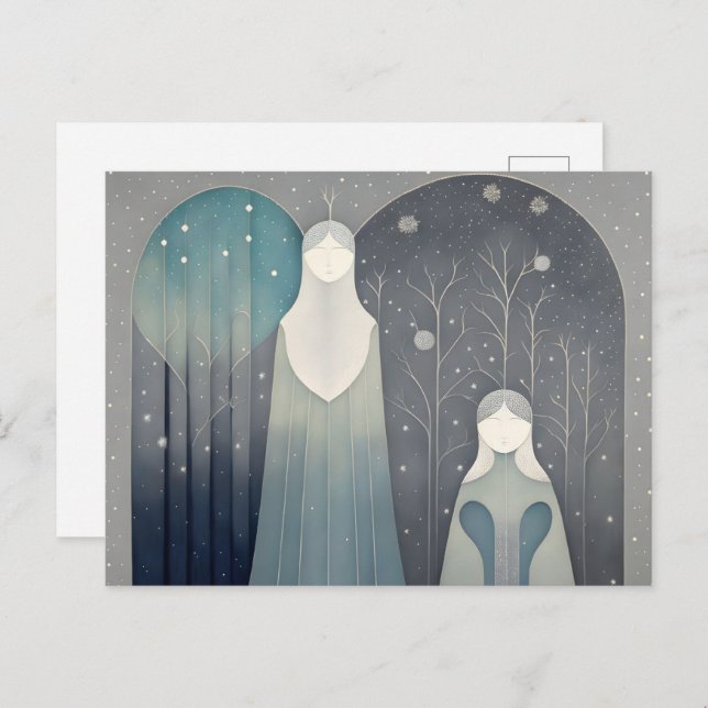 Graues Familienportrait, Postkreuzung Postkarte (Vorne/Hinten)