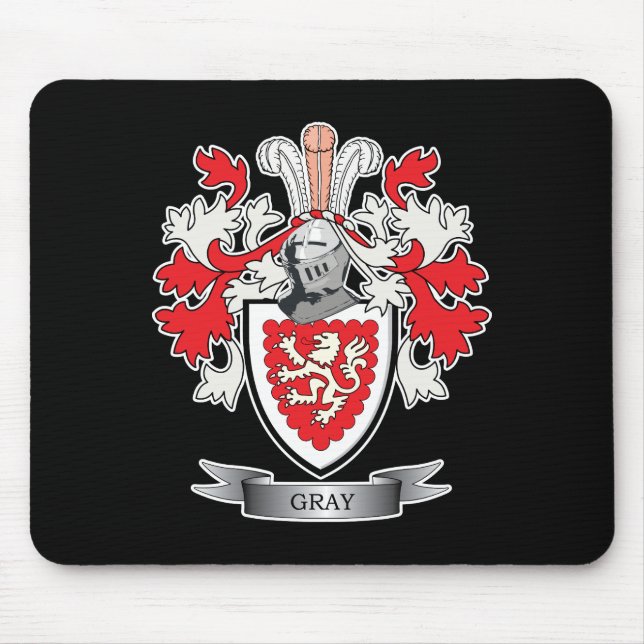 Graues Familienwappen-Wappen Mousepad (Vorne)