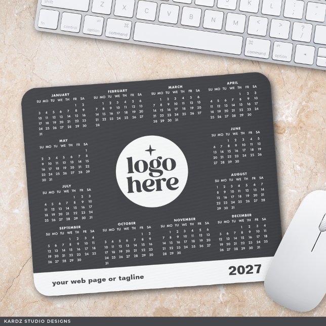 Graues Firmenlogo 2027 Mauspad-Kalender Mousepad (Von Creator hochgeladen)