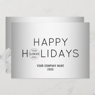Graues Firmenlogo Feiertagskarte