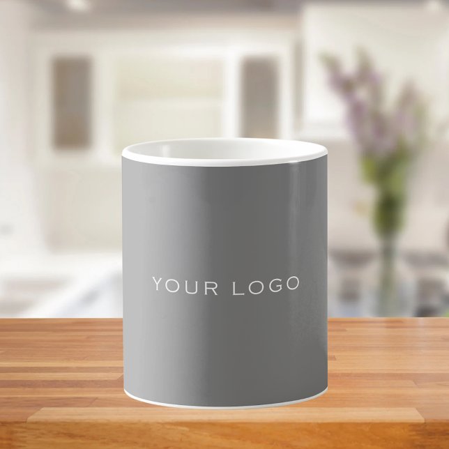 Graues Firmenlogo, rechteckig Kaffeetasse (Von Creator hochgeladen)