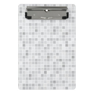 Graues Fliesen-Muster Mini Klemmbrett