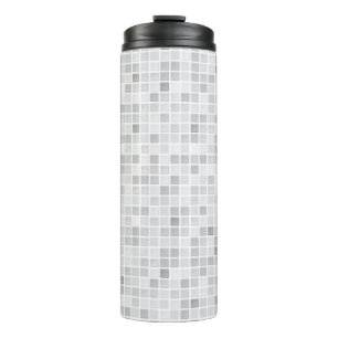 Graues Fliesen-Muster Thermosbecher