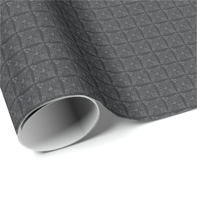 graues Flügelpapier Geschenkpapier (Rolleneckpunkt)
