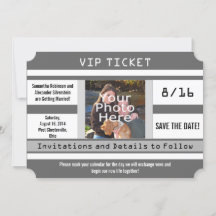 Graues Foto Save the Date Hochzeitkarte