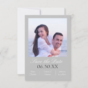 Graues Foto vertikal - 3x5 Save-the-Date-Karte Save The Date