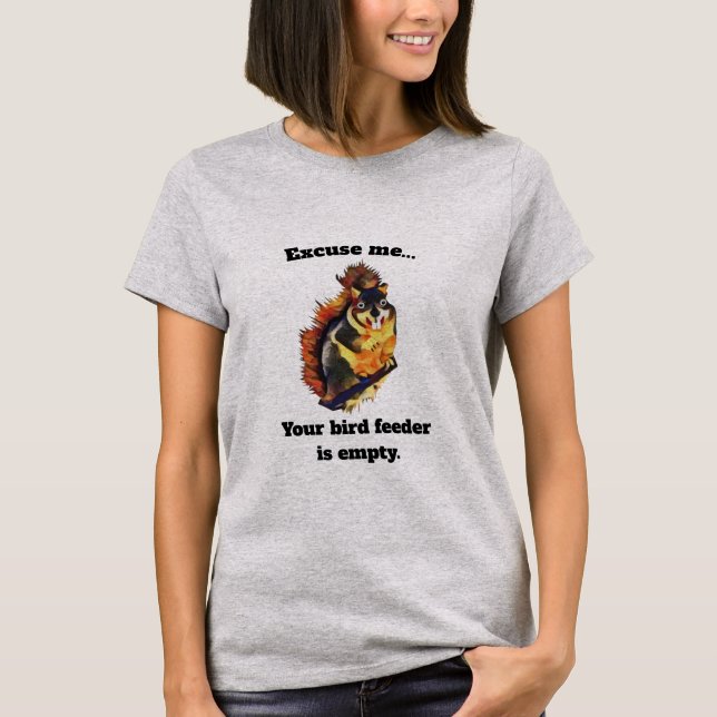 Graues Funny Eichhörnchen T - Shirt (Vorderseite)