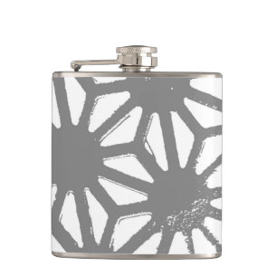 Graues geometrisches Muster Flachmann