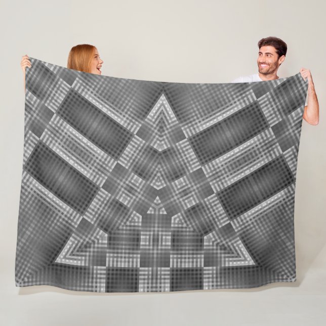 Graues geometrisches Muster Fleecedecke (Beispiel)