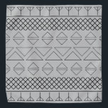 Graues geometrisches Muster für Druckvorlagen Halstuch<br><div class="desc">Trendy graue geometrische Druckmuster Haustierbandana. Schwarzer Druck auf grauem Hintergrund.</div>