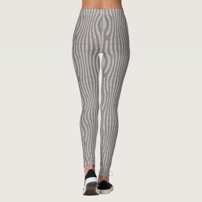 graues geometrisches Muster Leggings (Rückseite)