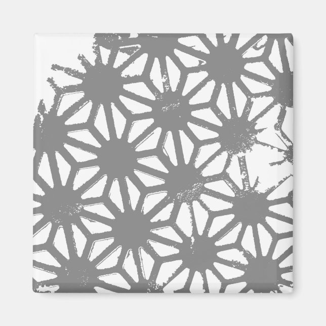 Graues geometrisches Muster Magnet (Vorne)