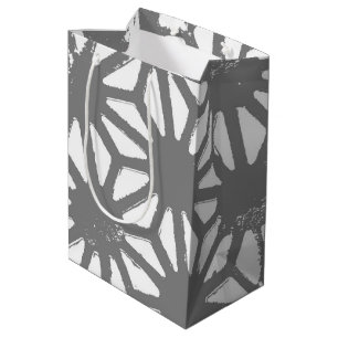 Graues geometrisches Muster Mittlere Geschenktüte
