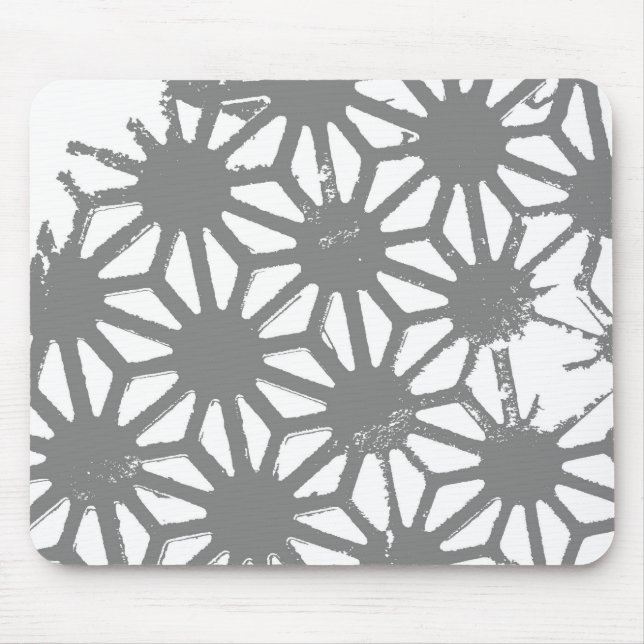 Graues geometrisches Muster Mousepad (Vorne)
