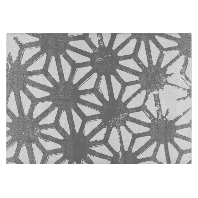 Graues geometrisches Muster Schneidebrett (Vorderseite)