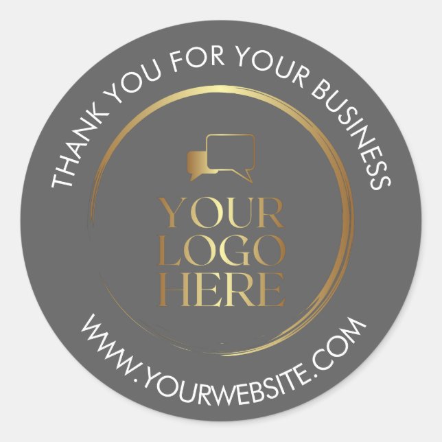 Graues Geschäft dank der Aufkleber für das benutze (Vorderseite)