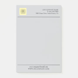 Graues Geschäftslogo-Branding Minimales Briefkopfd Post-it Klebezettel