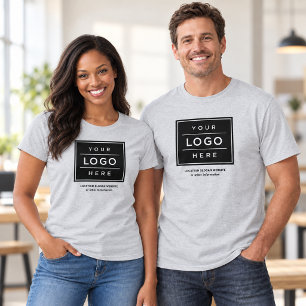Graues Geschäftslogo Firmenname Mitarbeiter T-Shirt