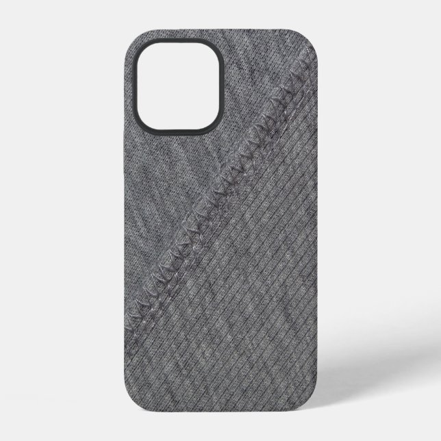 Graues Gewebe: abstrakte gestickte Textur. iPhone Hülle (Rückseite)