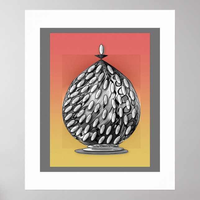 Graues Ginger Jar Art Poster (Vorne)