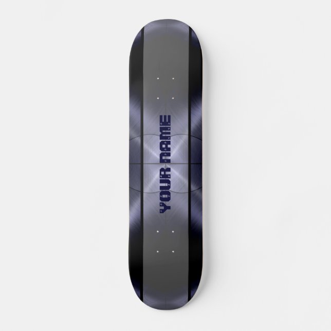Graues glänzendes Edelstahl-Metall 3 Skateboard (Vorderseite)