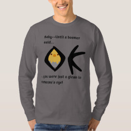 Graues 'Gleam in Eye' Basic Long Sleeve Boomerangi T-Shirt