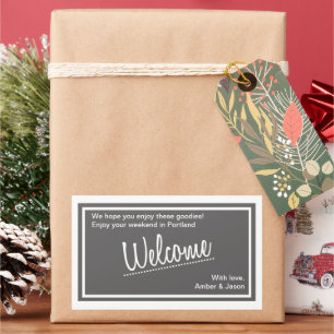 Graues Glück in Liebe Geschenkkörbe Willkommen bei Rechteckiger Aufkleber