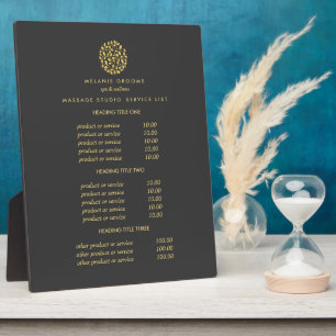 Graues Gold-Blätter-Logo Preise für Wellness-Cen Fotoplatte