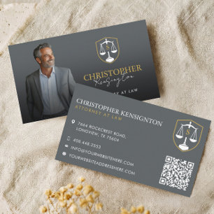 Graues Gold Luxus Anwalt Foto Anwaltskanzlei Monog Visitenkarte