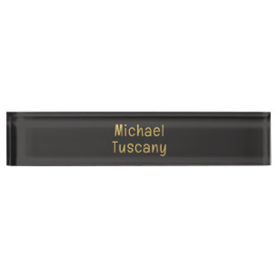 Graues Gold Professionell Trendiges Minimalistisch Namensplakette