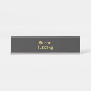 Graues Gold Professionell Trendy Minimalistisch Ei Schreibtischnamensplakette