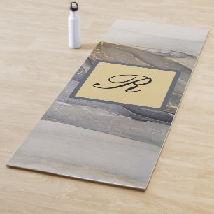 Graues Gold Schwarz Marmor Schön Elegant Monogramm Yogamatte