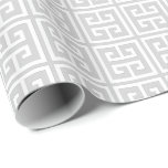 Graues griechisches Schlüsselmuster Geschenkpapier<br><div class="desc">Elegante und schicke griechische Schlüssel oder Mäander Muster.</div>