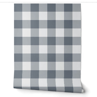 Graues großes Gingham-Karo-Gittermuster Tapete